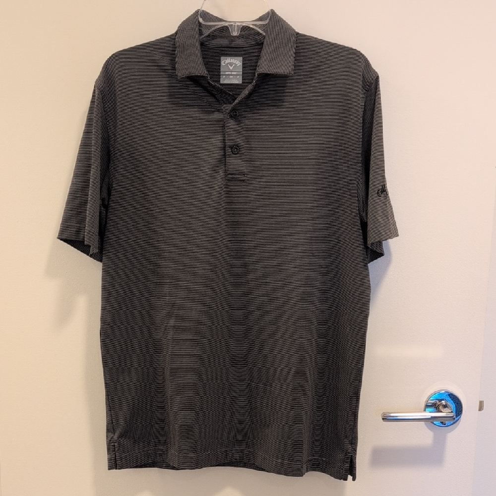 Callaway Men's Dark Gray Striped Polo